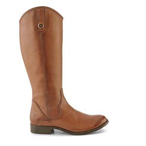 NEW $370 FRYE Marissa Medallion BUTTON MODERNIZIED ZIP BOOT COGNAC 8 (ME11)